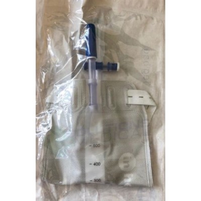 Urine Leg Bag 500ml With Straps & Bottom Cross Valve Outlet Sterile Tv 7cm