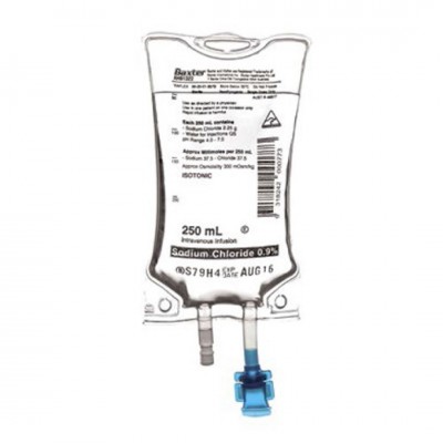 Saline Intravenous 0.9% Sodium Chloride 250ml Freeflex Baxter Bag X 1