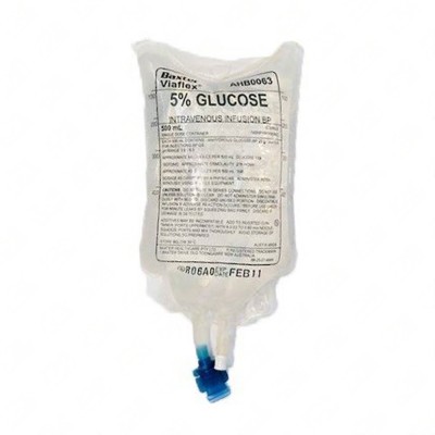 Glucose 5% Solution Intravenous Infusion Bp Sterile 500ml Baxter BagSale Item Exp 8/22