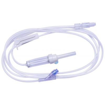 Paramedic Iv Infusion Set Latex Free Needle Injection Site 220cm X 1