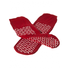 Medline Fall Prevention Slipper Socks, Non-Slip Osfa Red - Pair/1