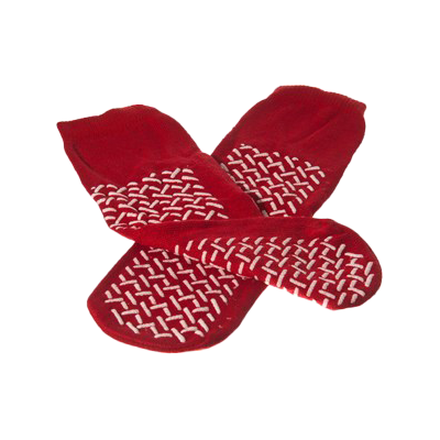 Medline Fall Prevention Slipper Socks, Non-Slip Osfa Red - Pair/1