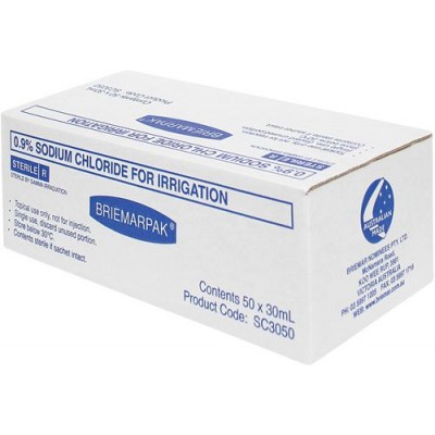 Box Of 75 First Aid Sterile Saline Wash 30ml