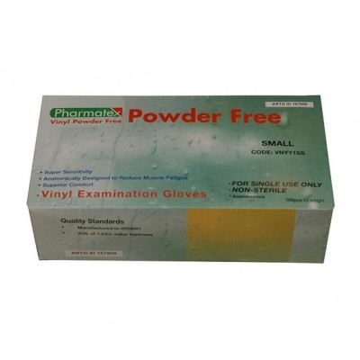 Vinyl Super Sensitivity Pharmatex Gloves Powder Free (Box 100) Small X2 Boxes Sale Item Expiry 7/2019