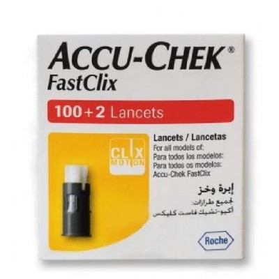 Accu-chek Fastclix 100 + 2 Sterile Lancets Blood Diabetes Glucose Monitor