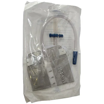 Leg Bag for Urine Collection + T-Valve 30cm 500ML Clear PVC - Single