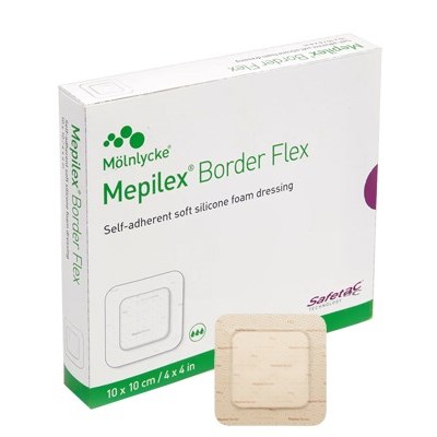 Mepilex Border Flex With Safetac Technology 12.5cm X 12.5cm Self Adherent Soft Silicone Foam Dressing 595011