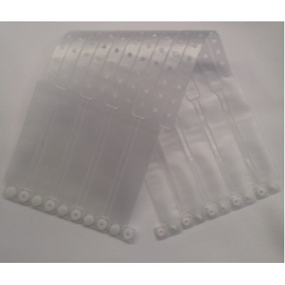 Patient Id Wrist Bands Pvc Latex Free Adult Adjustable Length Clear 25 Pieces