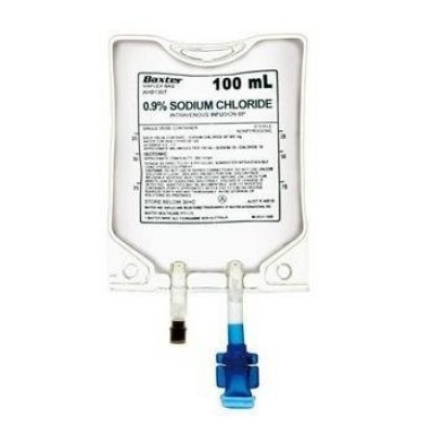 Saline Intravenous 0.9% Sodium Chloride 100ml Freeflex Baxter Bag  (Ahb1307) Sale Item Exp 3/22