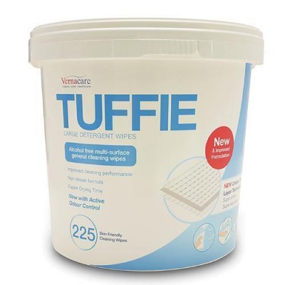 Tuffie Large Detergent Wipes Alcohol Free Multi Purpose - Tub225