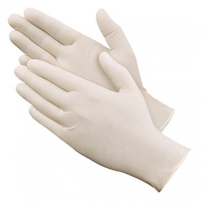 White Latex Premium Gloves Small Beaded Cuff 10/packet