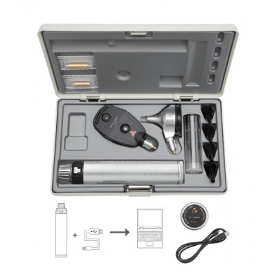 Heine Beta 400® F.o. Led Otoscope & Ophthalmoscope Set With Usb Cord & Plug-in Power Supply