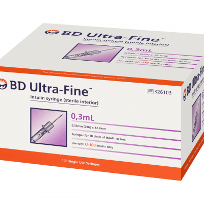 BD Ultra-Fine Insulin Syringes 0.3mL 0.33mm 29G x 12.7mm 326103