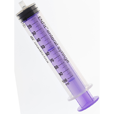 Enteral 100ml Purple Enfit Syringe Single Patient Use 30/box  Reusable