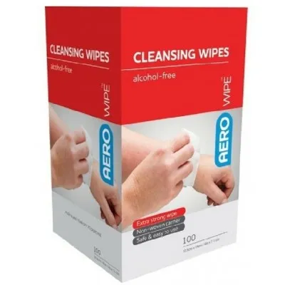 Alcohol Free Cleansing Wipes in Dispenser Box Skin Prep x100 Pieces Alcohol Free Cleansing Wipes in Dispenser Box Skin Prep x100 Pieces