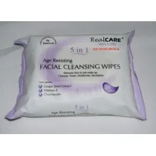 Real Care Facial Cleansing Skin Care Age Resisting Wipes X4 Pkts Vitamin E Real Care Facial Cleansing Skin Care Age Resisting Wipes X4 Pkts Vitamin E