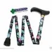 Walking Stick Adjustable Folding 83cm- 90cm Cane Navy Floral Design Walking Stick Adjustable Folding 83cm- 90cm Cane Navy Floral Design