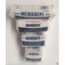 Medium Cotton First Aid Bandages Medicrepe 5cm, 7.5cm,10cm & 15cm X 1pack Of 4 Medium Cotton First Aid Bandages Medicrepe 5cm, 7.5cm,10cm & 15cm X 1pack Of 4