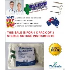 Suture Pack Sterile 3 Piece Needle Holder, Scissors & Forceps Stainless Suture Pack Sterile 3 Piece Needle Holder, Scissors & Forceps Stainless