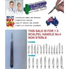 Scalpel Handle No 4 Precision Stainless Steel Sterile For Blades 20 - 25 Scalpel Handle No 4 Precision Stainless Steel Sterile For Blades 20 - 25