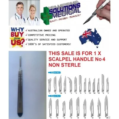 Scalpel Handle No 4 Precision Stainless Steel Sterile For Blades 20 - 25 Scalpel Handle No 4 Precision Stainless Steel Sterile For Blades 20 - 25