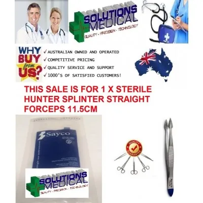 Hunter Splinter Forceps Sterile Single Use Medical Instrument Sayco Quality Hunter Splinter Forceps Sterile Single Use Medical Instrument Sayco Quality