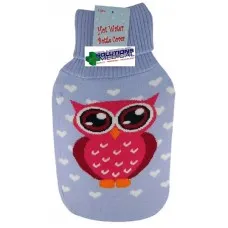 Hot Water Bottle Cover Owl Knitted Design (X1) Hot Water Bottle Cover Owl Knitted Design (X1)