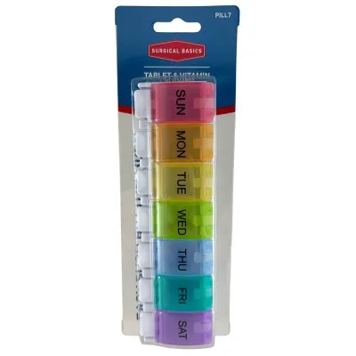 Surgical Basics Pill Box 7 Days 1 Per Day 17 X 5 X 3.2cm Surgical Basics Pill Box 7 Days 1 Per Day 17 X 5 X 3.2cm
