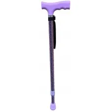 Walking Stick Adjustable Engraved Purple Design 72-95cm With Wrist Strap Walking Stick Adjustable Engraved Purple Design 72-95cm With Wrist Strap