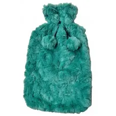 Hot Water Bottle Cover Jade Pattern With Pompoms