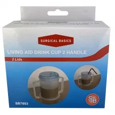 Living Aid Drink Cup 2 Handle With Two Lids Four Cups In One Living Aid Drink Cup 2 Handle With Two Lids Four Cups In One
