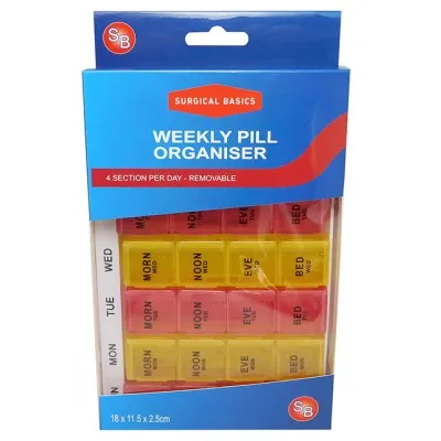 Surgical Basics Pill Box 7 Days 4 Per Day Removable Surgical Basics Pill Box 7 Days 4 Per Day Removable