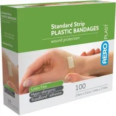 Plastic Dressing Strips Latex Free Band Aids Loose Sterile x 300 First Aid Plastic Dressing Strips Latex Free Band Aids Loose Sterile x 300 First Aid