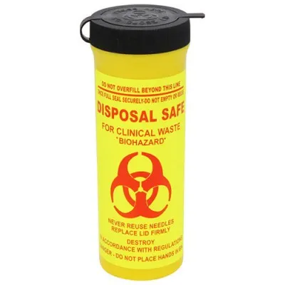 Sharps Round Disposal Collector 200ml (X1) Portable Harm Reduction Sharps Round Disposal Collector 200ml (X1) Portable Harm Reduction