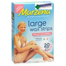Marzena Large Wax Strips New Easy Pull Formula Enriched With Aloe Vera 20/pkt Marzena Large Wax Strips New Easy Pull Formula Enriched With Aloe Vera 20/pkt
