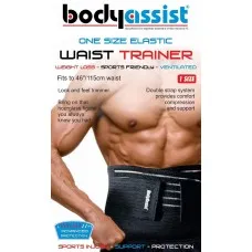 Bodyassist One Size Elastic Waist Trainer Sports Black Double Strap Weight Loss Back Bodyassist One Size Elastic Waist Trainer Sports Black Double Strap Weight Loss Back