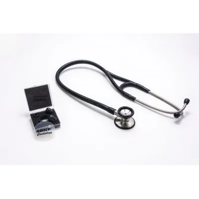 Premium Cardiology Stethoscope Dual Head Abn Stainless Steel Black X1