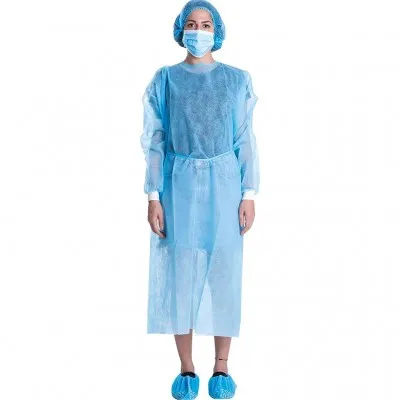 Isolation Gown Disposable 30GSM PP+PE 30g+15 Knitted Cuffs Isolation Gown Disposable 30GSM PP+PE 30g+15 Knitted Cuffs