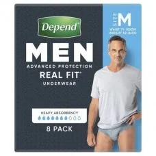 Depend Real Fit Underwear For Men Medium Waist 71 102cm Male 1320ml Blue 19605 8/Pkt Depend Real Fit Underwear For Men Medium Waist 71 102cm Male 1320ml Blue 19605 8/Pkt
