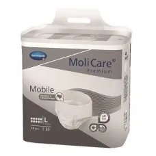 Molicare Premium Mobile 10 Drops Large 14/Pkt Waist 100 - 150cm Unisex 2616ml 915879 Molicare Premium Mobile 10 Drops Large 14/Pkt Waist 100 - 150cm Unisex 2616ml 915879