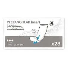 Ontex Rectangular Pad Mini Insert 11x36cm 490ml Pk28 (59361100280) Ontex Rectangular Pad Mini Insert 11x36cm 490ml Pk28 (59361100280)