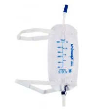 Aaxis Urimaax Premium Urine Leg Bags 500ML Straps & Flip Eze Tap Sterile 10cm Tube 10013303