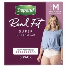 Depend Real Fit Super Underwear For Women Medium Waist 71 - 102cm 1320ml Nude 19645 8/Pkt Depend Real Fit Super Underwear For Women Medium Waist 71 - 102cm 1320ml Nude 19645 8/Pkt