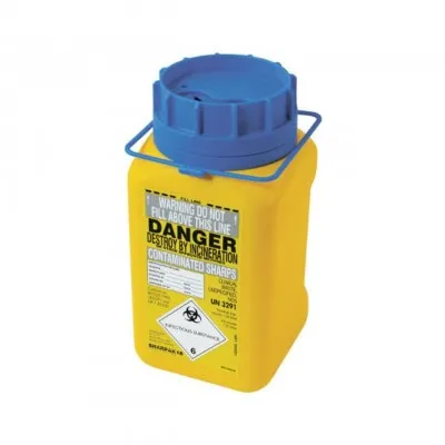 Sharpak Sharps Disposal Container 1.8l Screw Top Closure Lock Sharpak Sharps Disposal Container 1.8l Screw Top Closure Lock