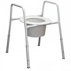 Over Toilet Seat Chair Frame Adjustable Height Splash Guard Powder Coated