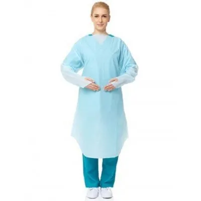 Gowns Thumb-Hook Impervious Open Back BLUE - Ctn/75