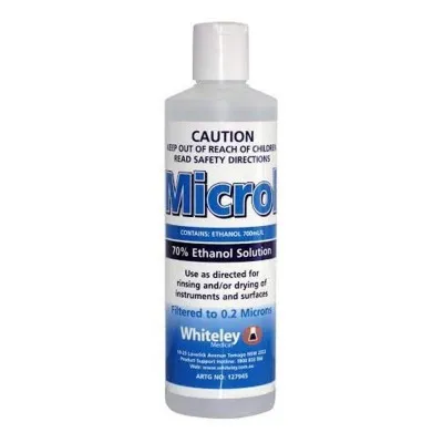 Microl 70% Ethanol Solution Whiteley Instruments Filtered To 0.2 Microns Microl 70% Ethanol Solution Whiteley Instruments Filtered To 0.2 Microns