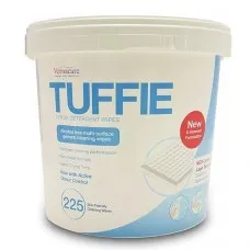 Tuffie Large Detergent Wipes Alcohol Free Multi Purpose - Tub225 Tuffie Large Detergent Wipes Alcohol Free Multi Purpose - Tub225