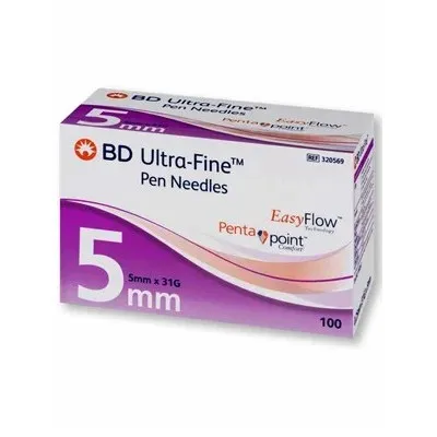 BD Ultra-Fine Pen Needles 31Gx5mm -100/Box 320569 BD Ultra-Fine Pen Needles 31Gx5mm -100/Box 320569