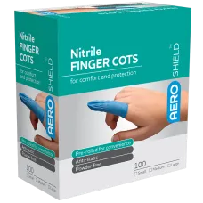 Finger Cots Blue Nitrile Aeroshield 100/pkt Premium Quality Latex Free Finger Cots Blue Nitrile Aeroshield 100/pkt Premium Quality Latex Free